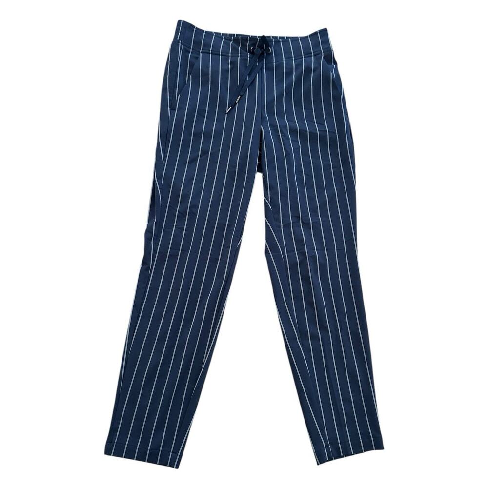 Athleta Pants‎ Womens Size 2 Navy Striped Midtown Ankle Commute Travel Pants